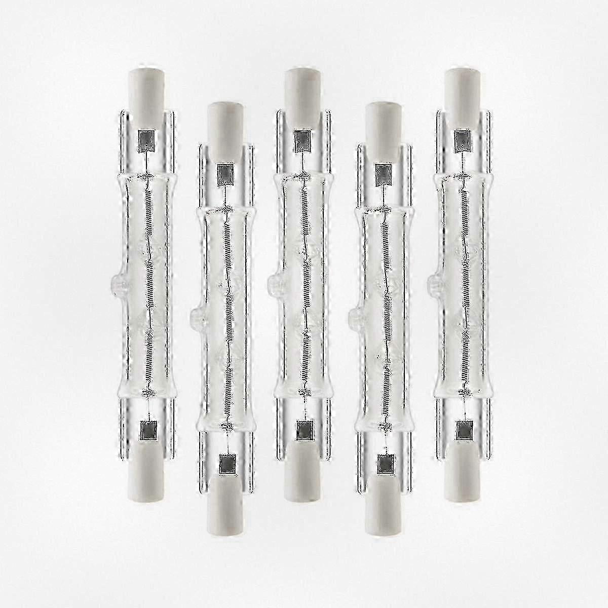 5 Pack R7s 118mm 300W 230V Dimmable Halogen Linear Bulbs for Construction Lighting