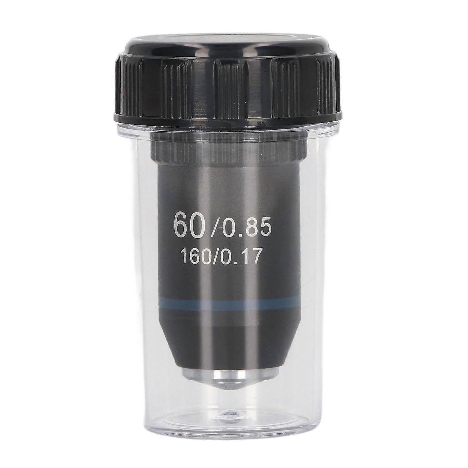 Achromatic Objective Brass 60X Microscope Lens for Biology Laboratory Interface 20.2mm