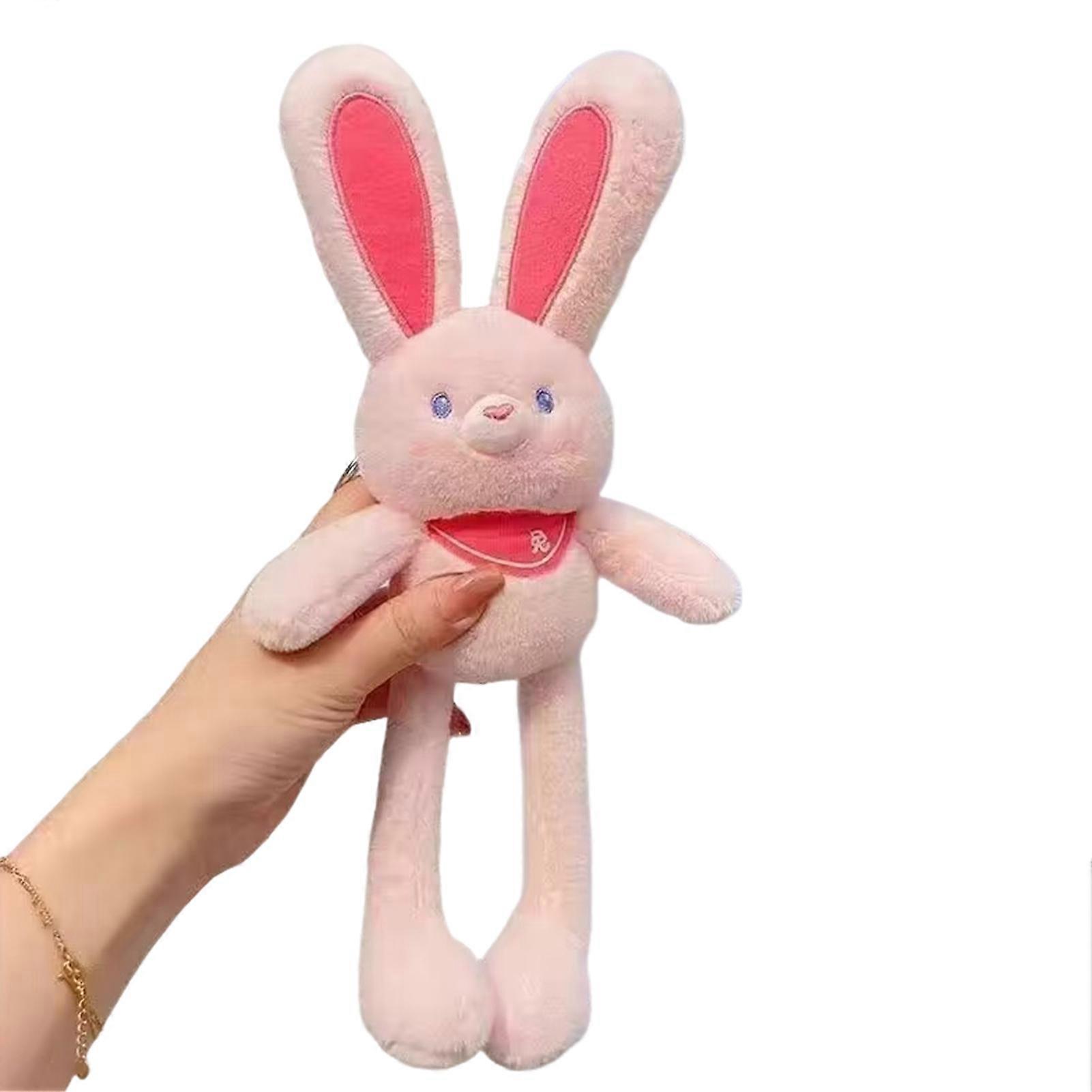 Easter Pull-Up Bunny Toy 11.4" Rabbit Plush Keychain Funny Pull-Out Rabbit Pendant Interactive
