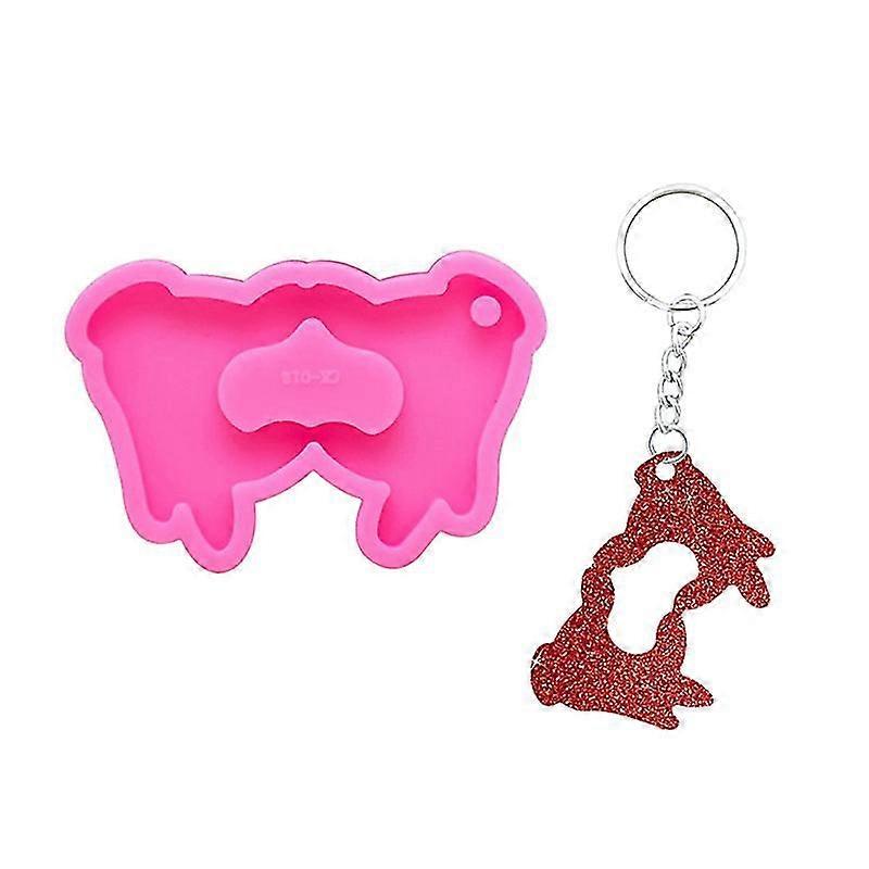 1pc 心形手硅胶模具环氧树脂钥匙扣模具 DIY 手工工艺制作用品