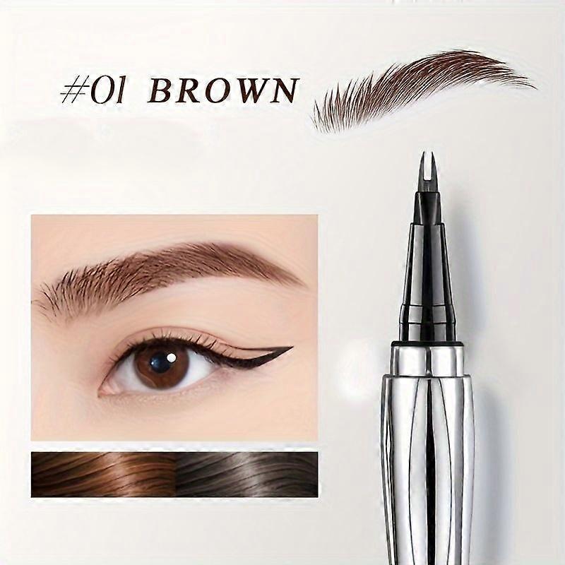 Extra Fine Tip Eyebrow Pencil Waterproof Sweat-Resistant 2 Point Liquid Eyebrow Pencil Natural Look Dual-Prong for Beginners Slim Precision Brow Pen