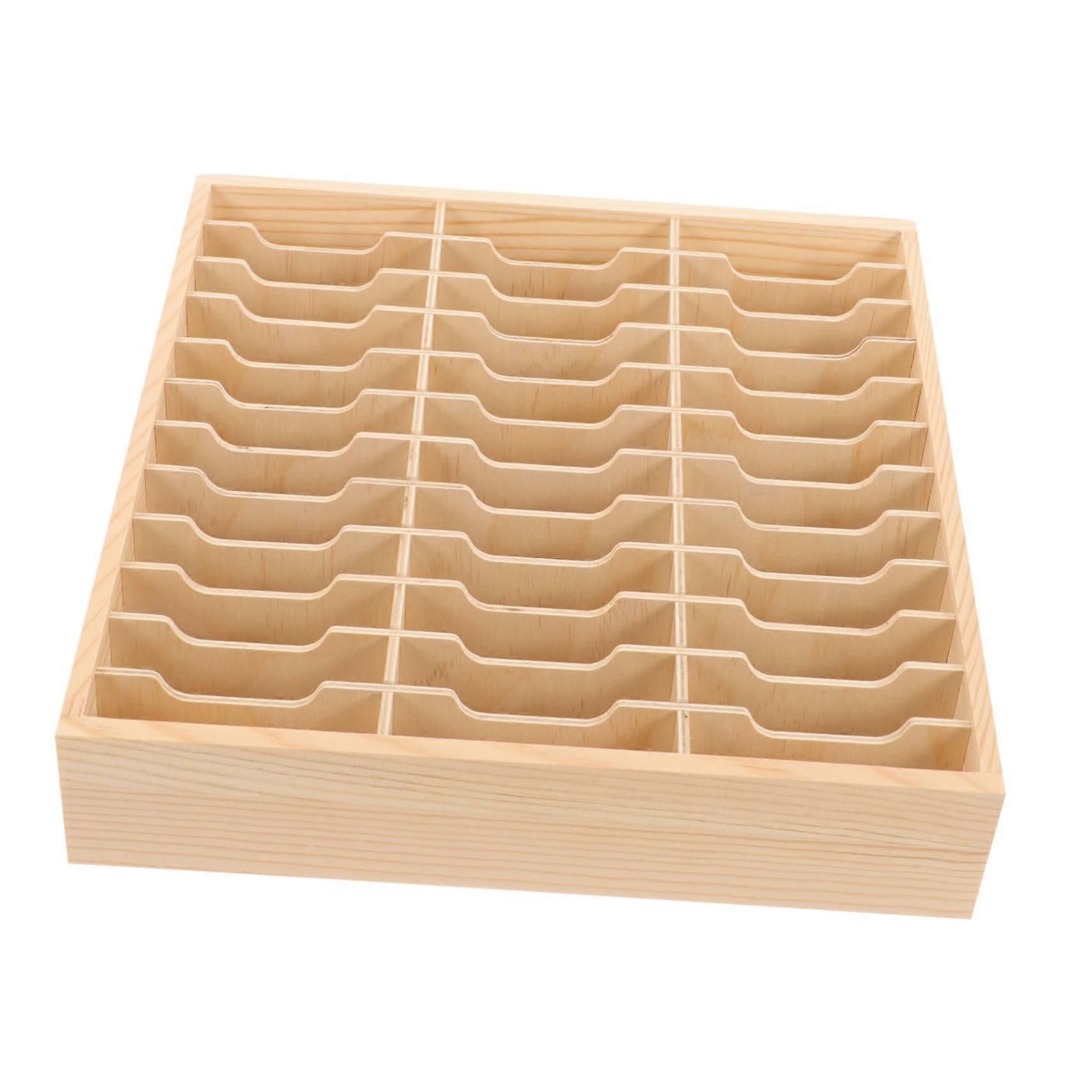 Multi Grid Phone Management Box - Wooden Desktop Storage Organizer 31X28CM for Office and Classroom, Rustic Design, Mobile Phone Finishing Box