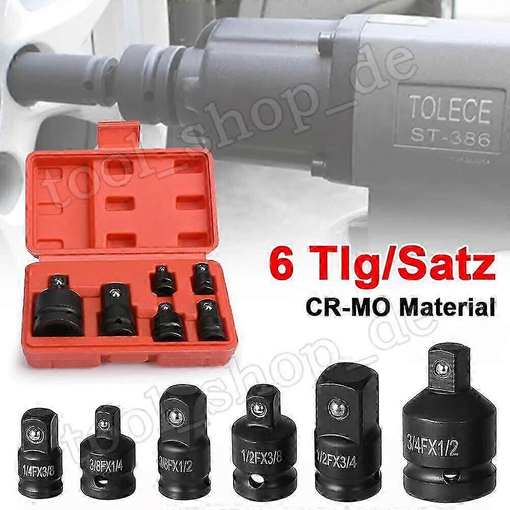 6-Piece Socket Adapter Set for Impact Wrenches, Converting 1/4 to 3/4 Inch for Versatile Tool Use