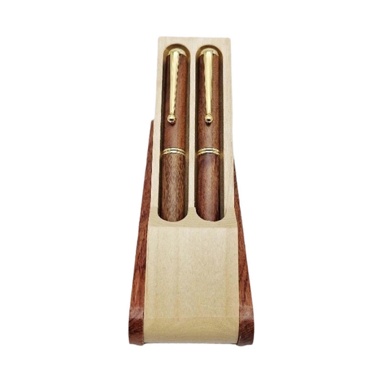 Holz-Gelstift-Set, Füllfederhalter-Set für Lehrer, Schüler und Erwachsene, Schreibgerät mit sanftem Schreibgefühl, Signaturstift, Business-Stift, mehrfarbig