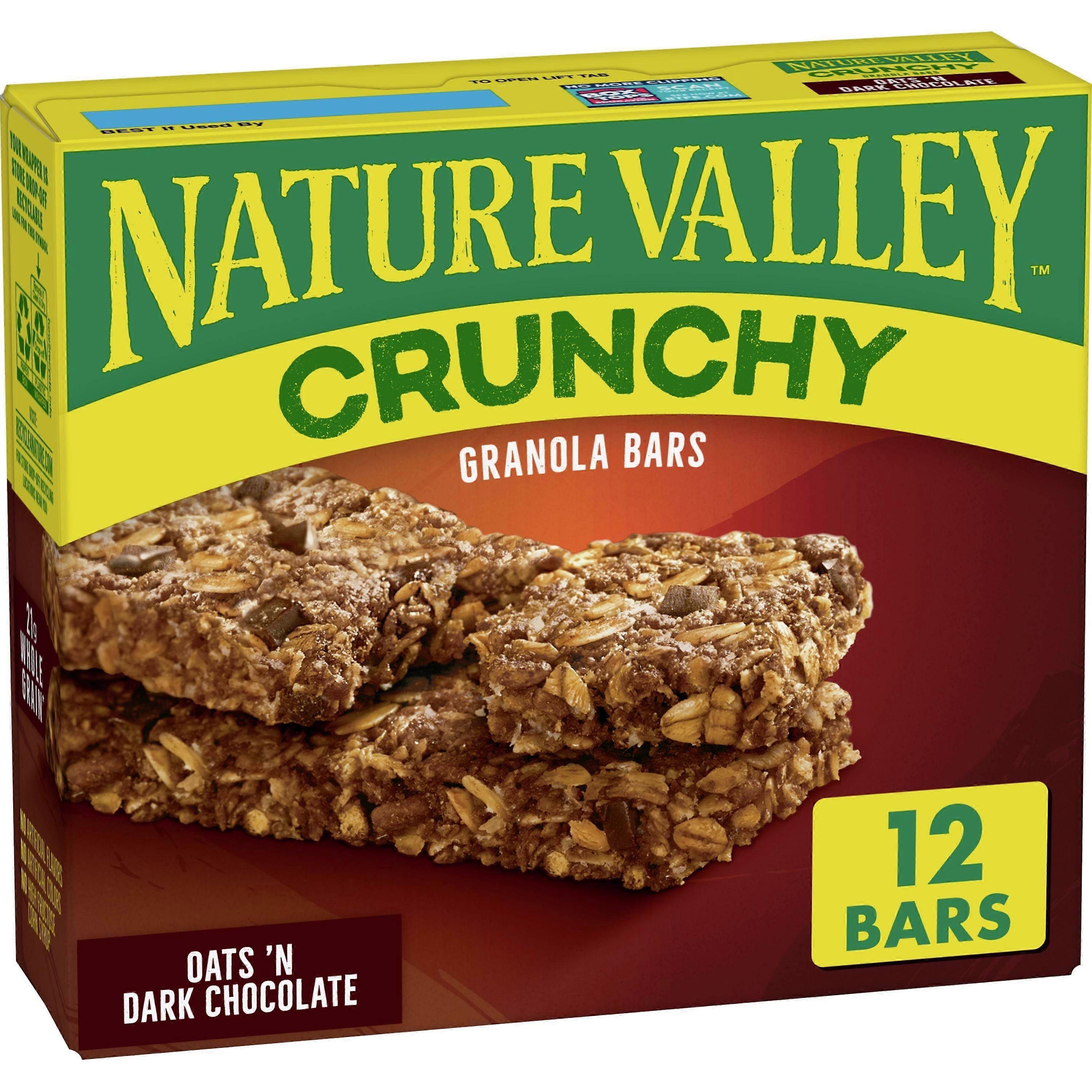 Nature Valley Μπάρες Granola, Τραγανή Βρώμη & Μαύρη Σοκολάτα, 12 Μπάρες, 1 Ea