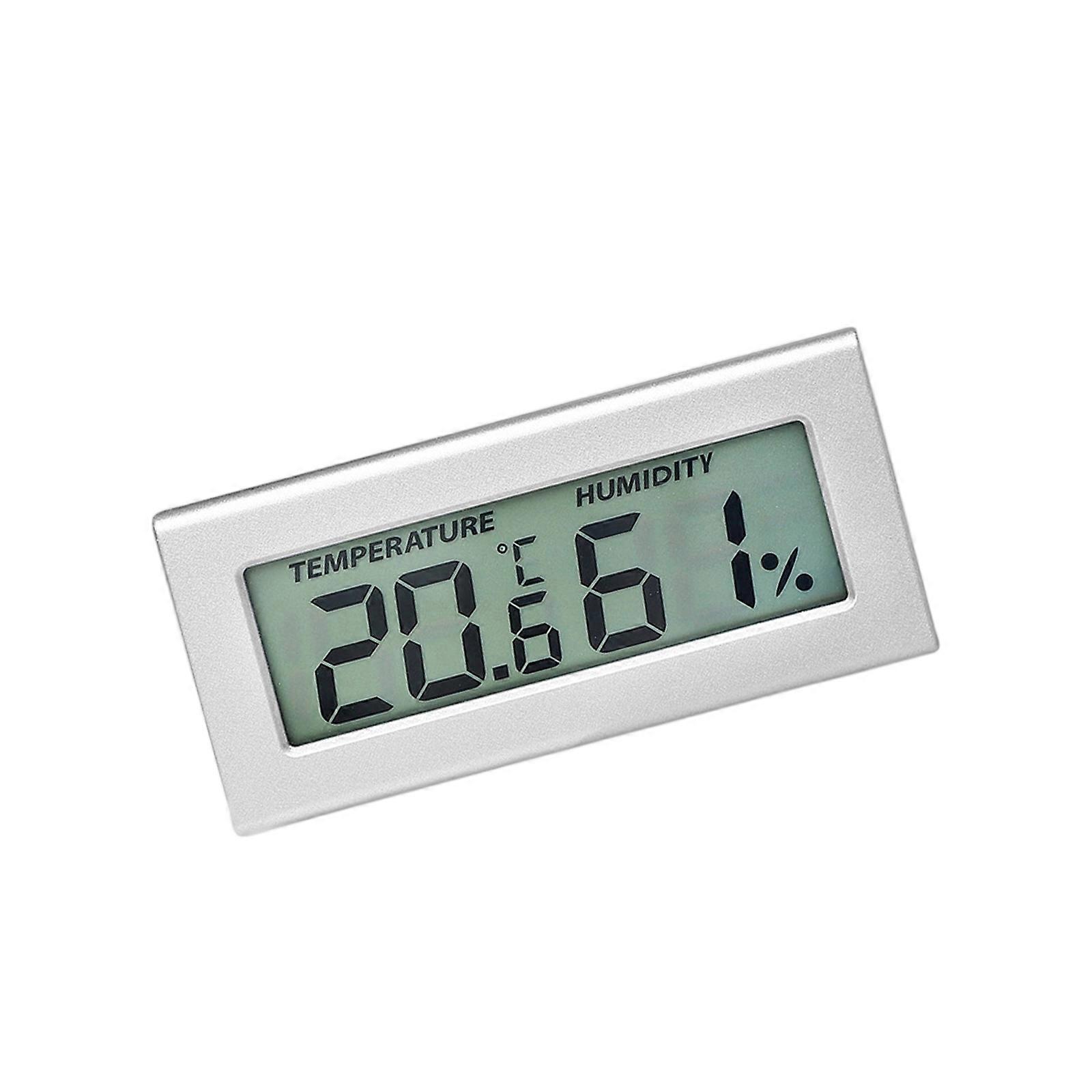 Wall Mountable Hygrometer with Large LCD Display and Battery Operation for Indoor  Silver
