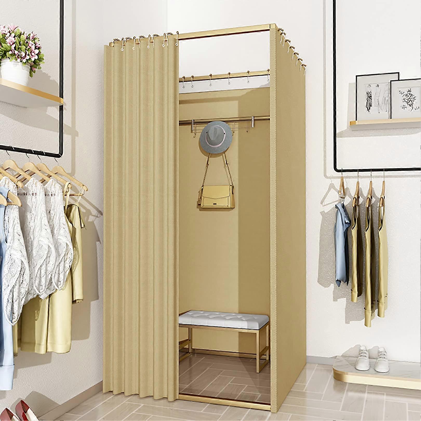 Fitting Room Portable Changing Room for Clothing Stores, Square Dressing Room with Privacy Curtain, 16 Colors, 3 Sizes