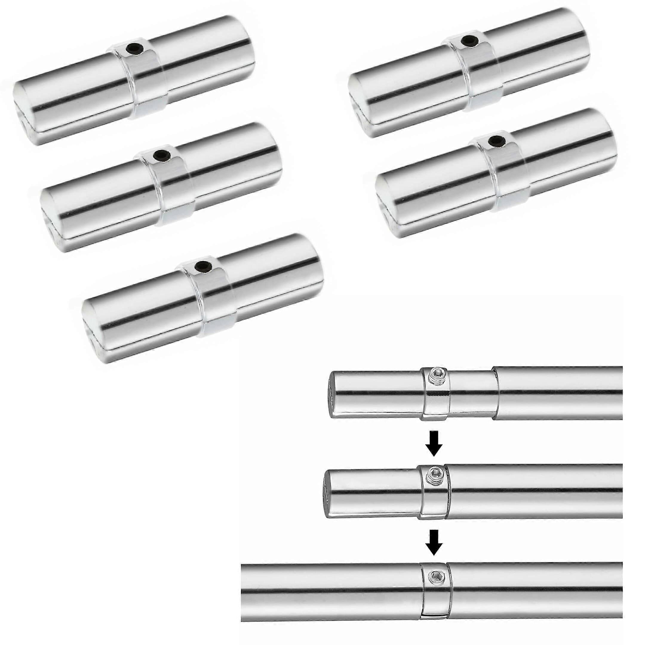 5 Pack 25mm Chrome Tube Joiner Brackets for Display Rack Rail Connector Inner Diameter 25mm