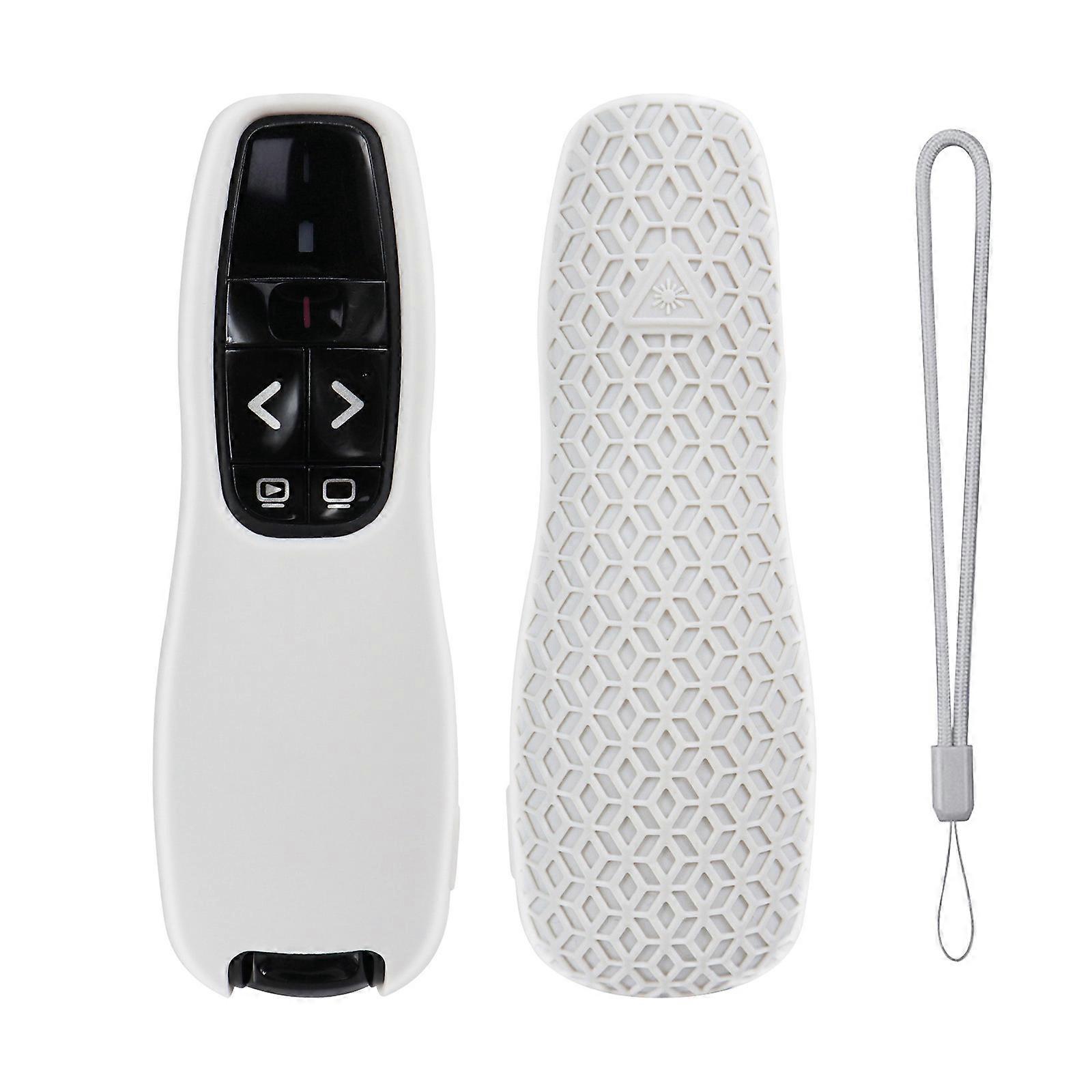 Lightweight Silicone Protective Sleeve for R400 Presentation Remote Anti Drop Cover with Precise Button Access  White