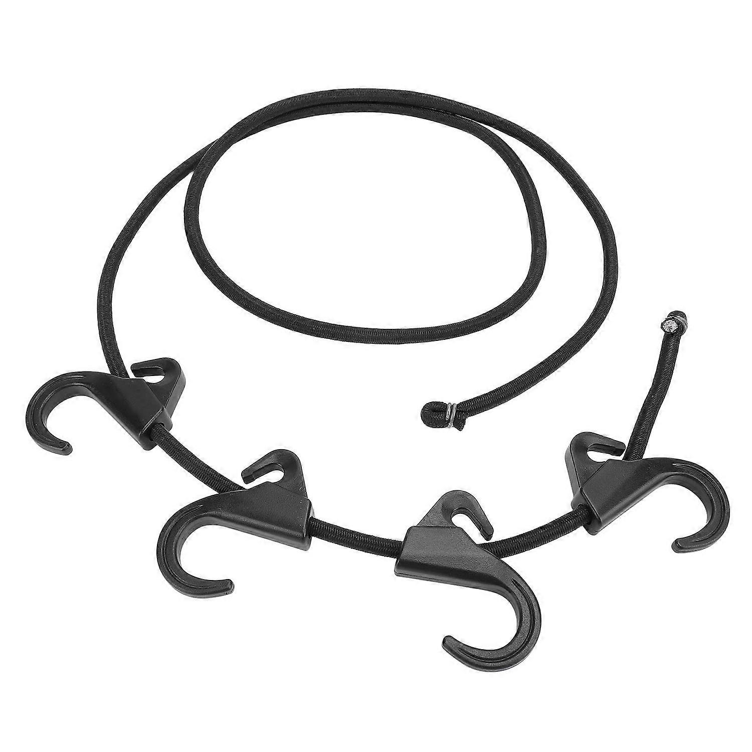 Wagon Strap with 4 Hooks Rubber Folding Wagon Elastic Rope Beach Cart Loading Strap for Shopping Cam