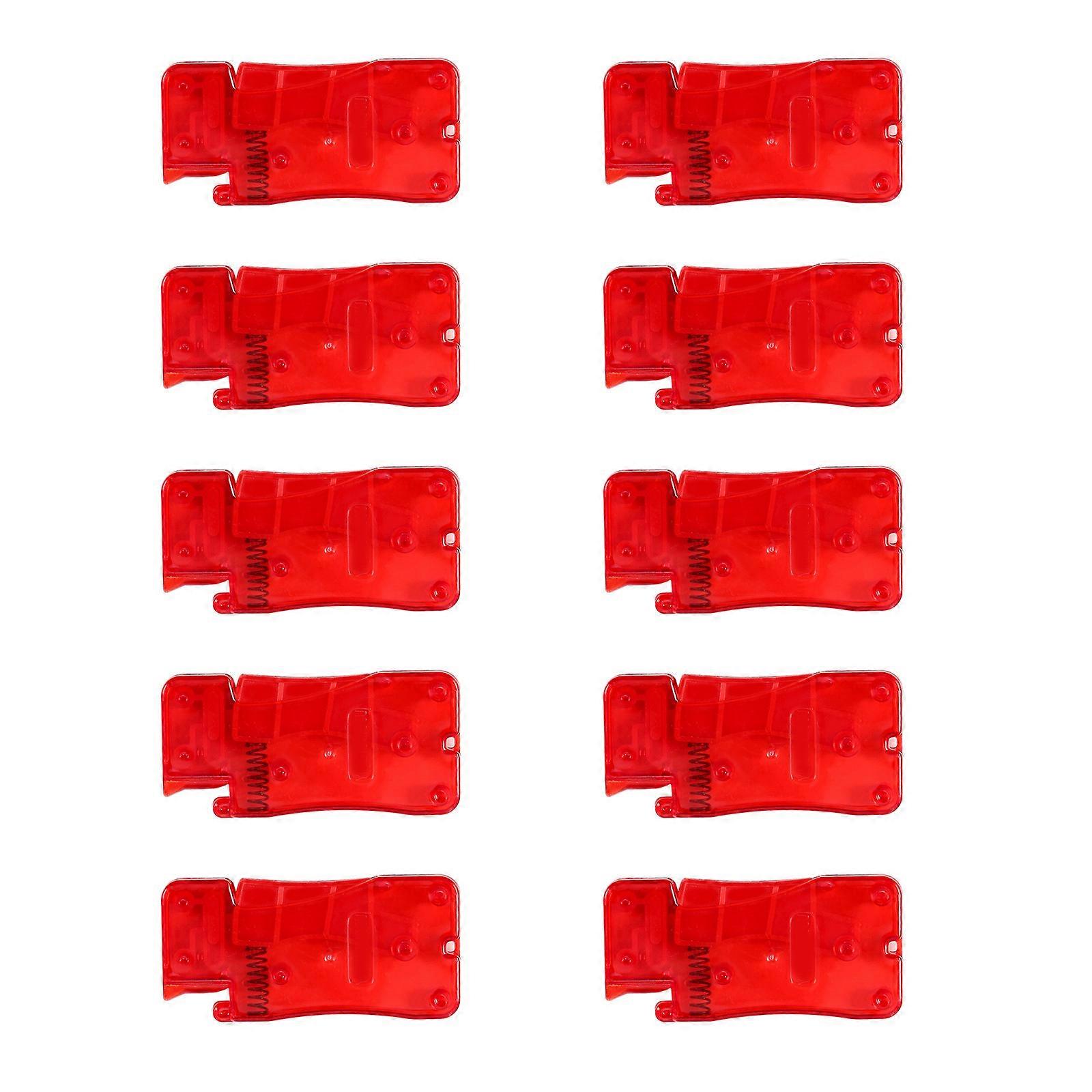 10Pcs Automatic Sewing Needle Device Threader Thread Device Needle Threader for Hand Stitching and Sewing Machine Needle  Red