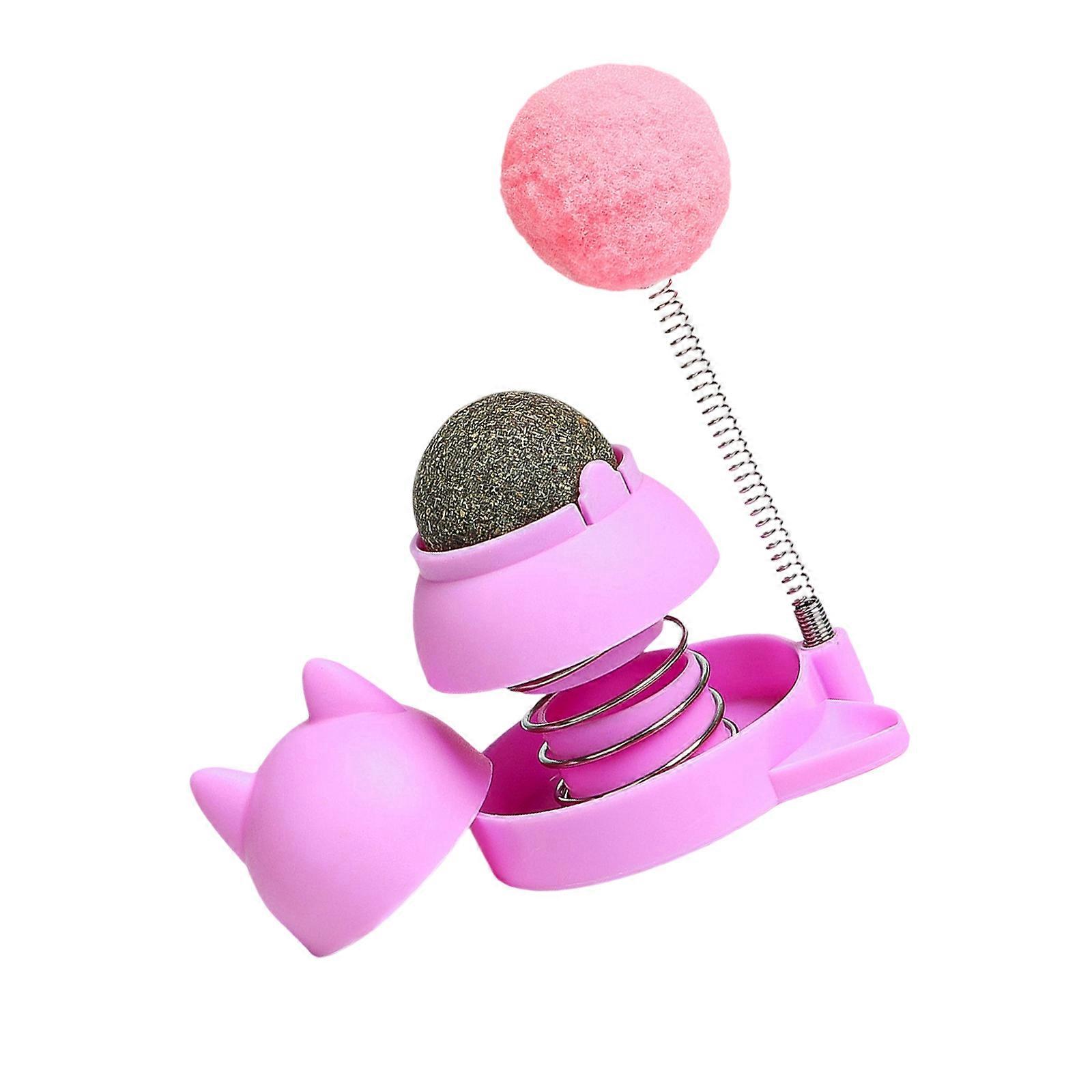 Automatic Swinging Puss Toy Infused With Safe Chewable Component For Active Kittens  Pink