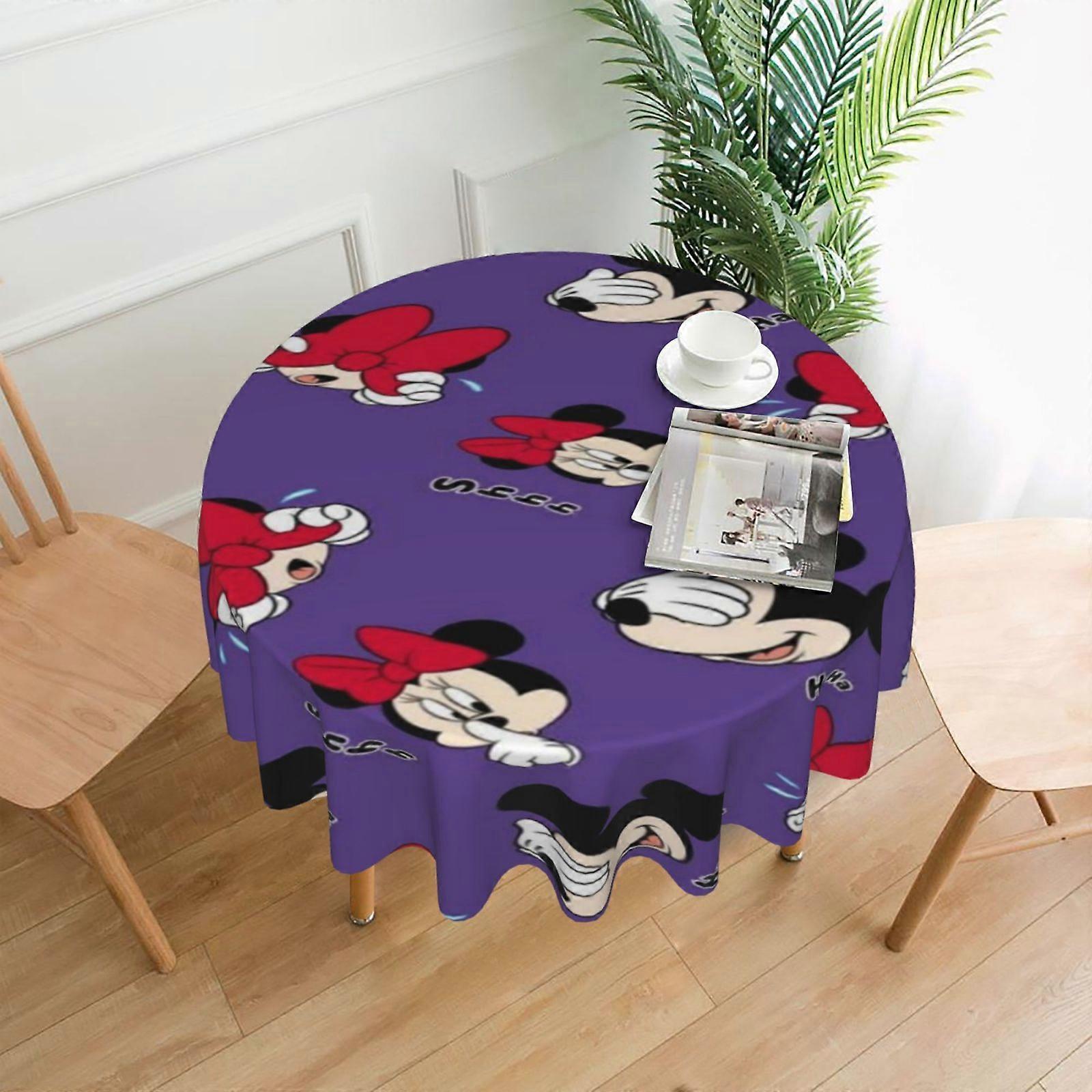 Mickey Mouse Rectangular Tablecloth, Water Resistance Antiwrinkle Spillproof Soft Fabric, 60in, compatible with dining room, parties, holiday dinners