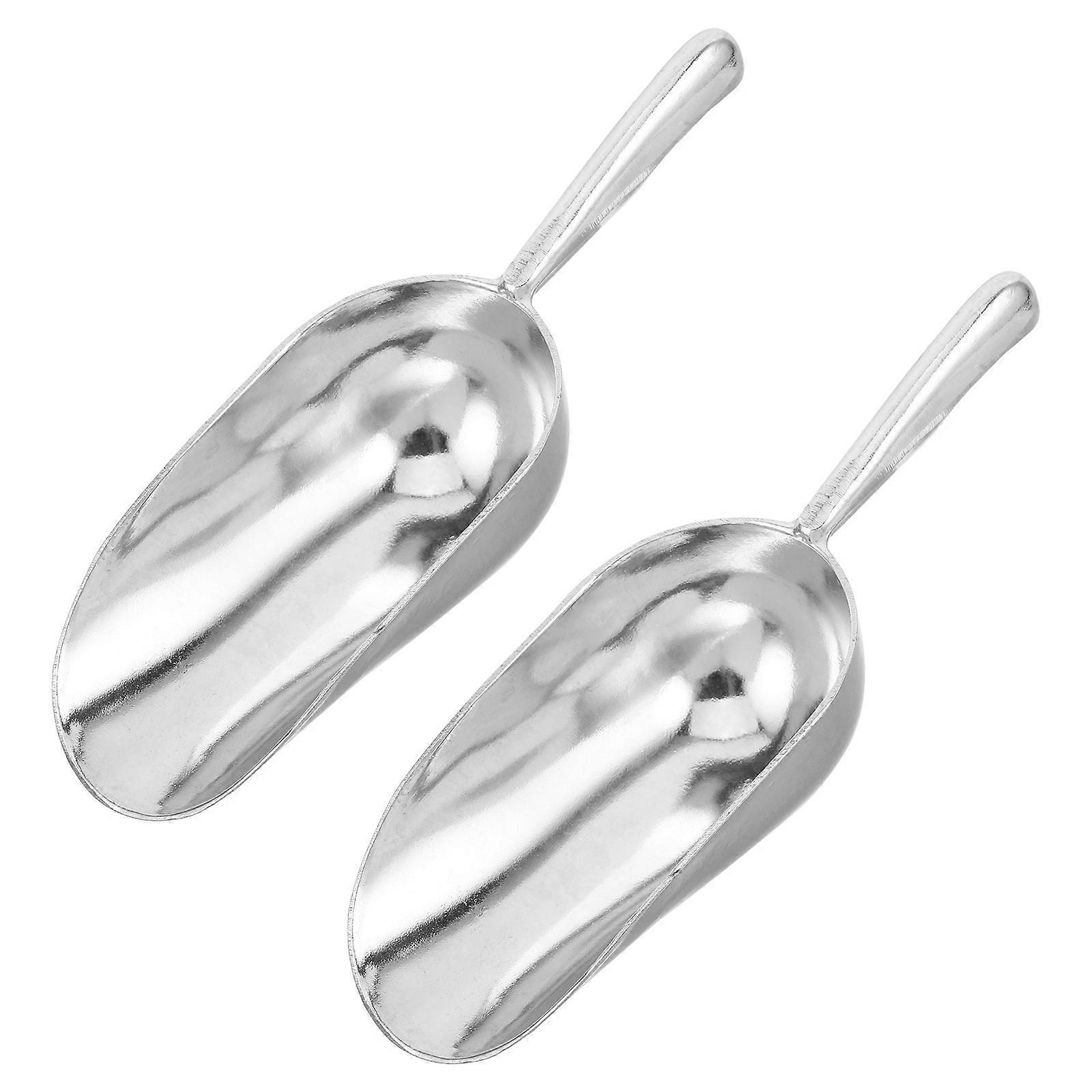 Ice Scoop for Household Use Aluminium Alloy Grey Cold Resistant Use Efficient Scooping 2Pcs