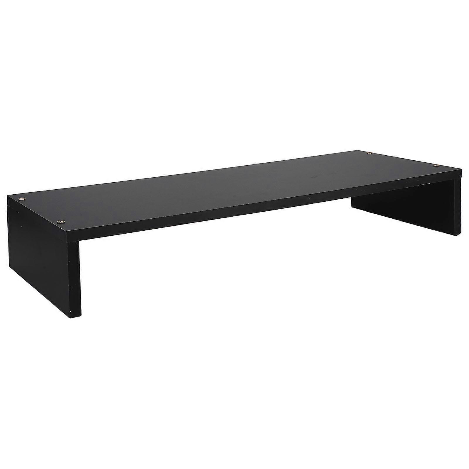 Wood Computer Riser Monitor Stand for Desk with Black Stable Holder