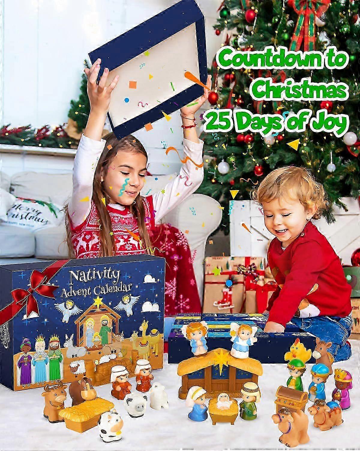 Nativity Scene Advent Calendar for Children with 25 Character Pieces