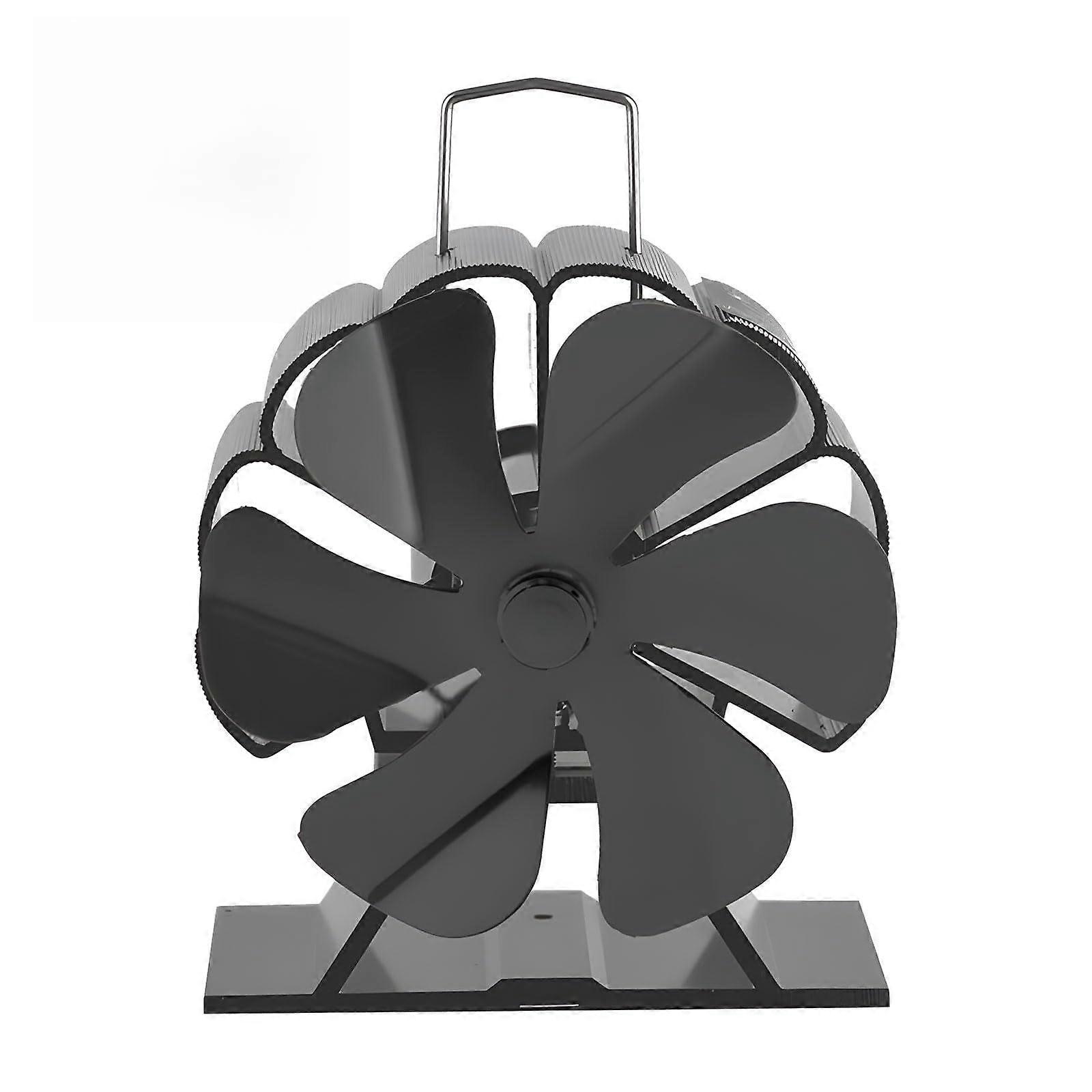 Wood Stove Fan 6 Blade Heat Powered with Auto Temperature Protection for Pellet and Log Burners