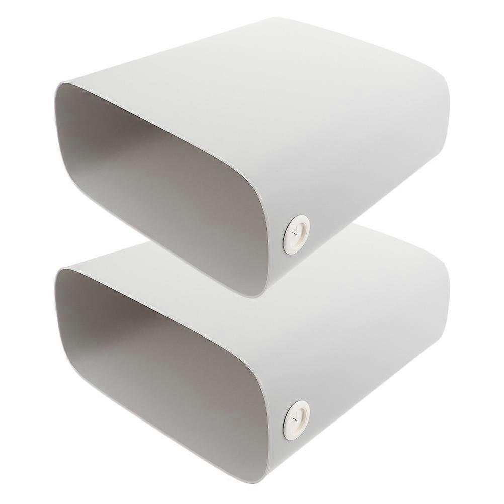 Plastic Slim Trash Can Garbage Can for Home 2Pcs Grey Waste Bin