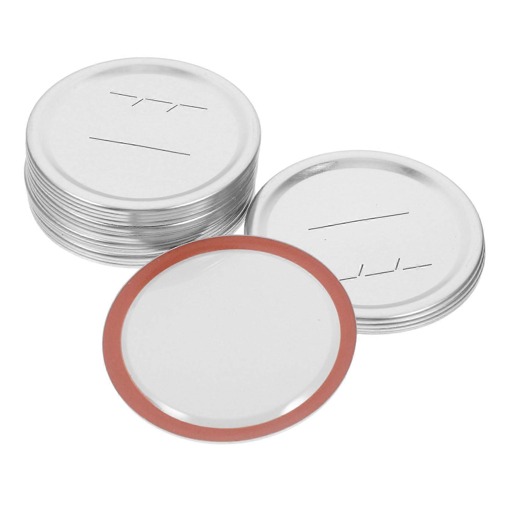 20pcs Leakproof Mason Jar Lids with Airtight Seal Tinplate Caps for Home Canning Silver