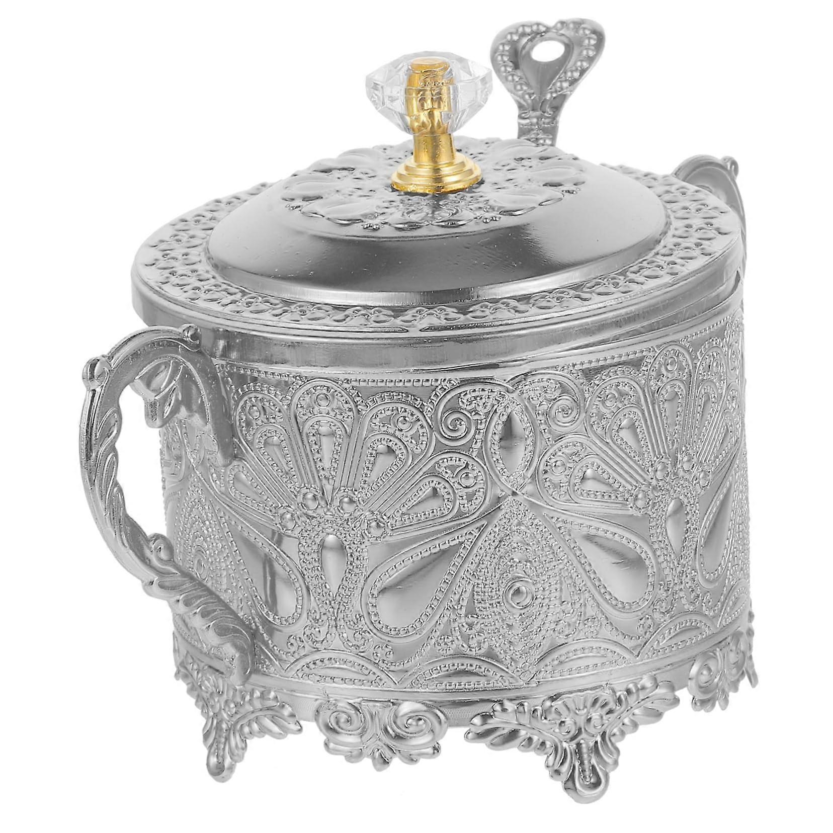 Spice Storage Jar with Lid, Embossed Glass Condiment Canister, Durable Zinc Alloy, Keeps Spices Fresh