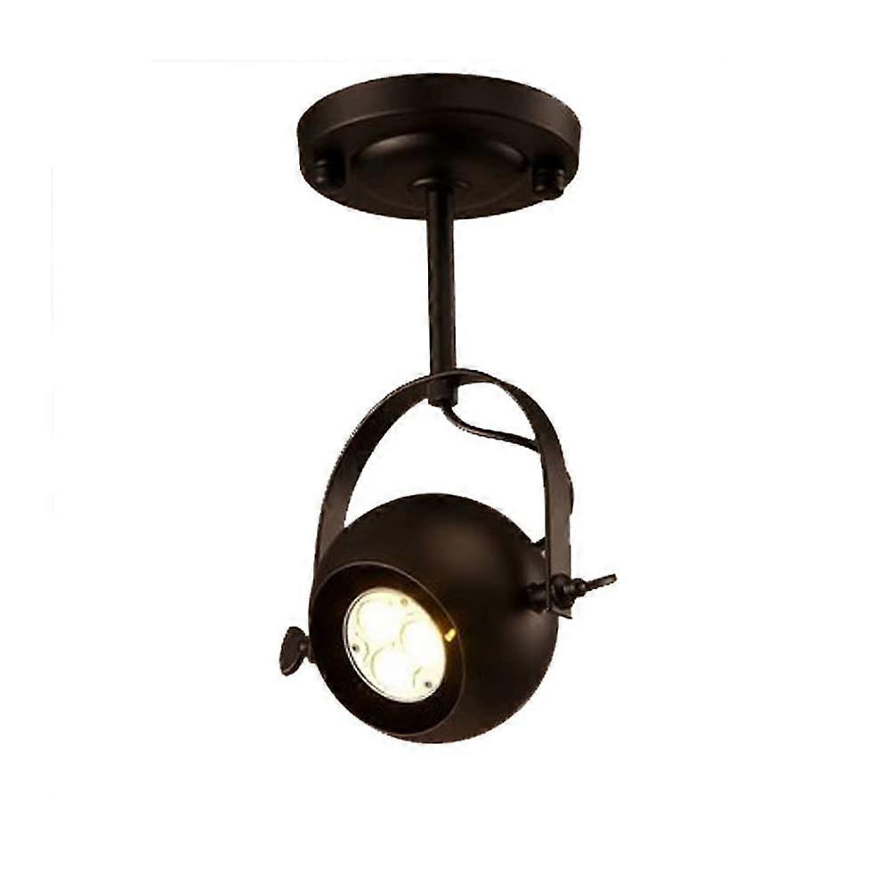 Industrial Ceiling Spotlight with Adjustable Head, Retro Black Metal E27 Lamp for Indoor Lighting