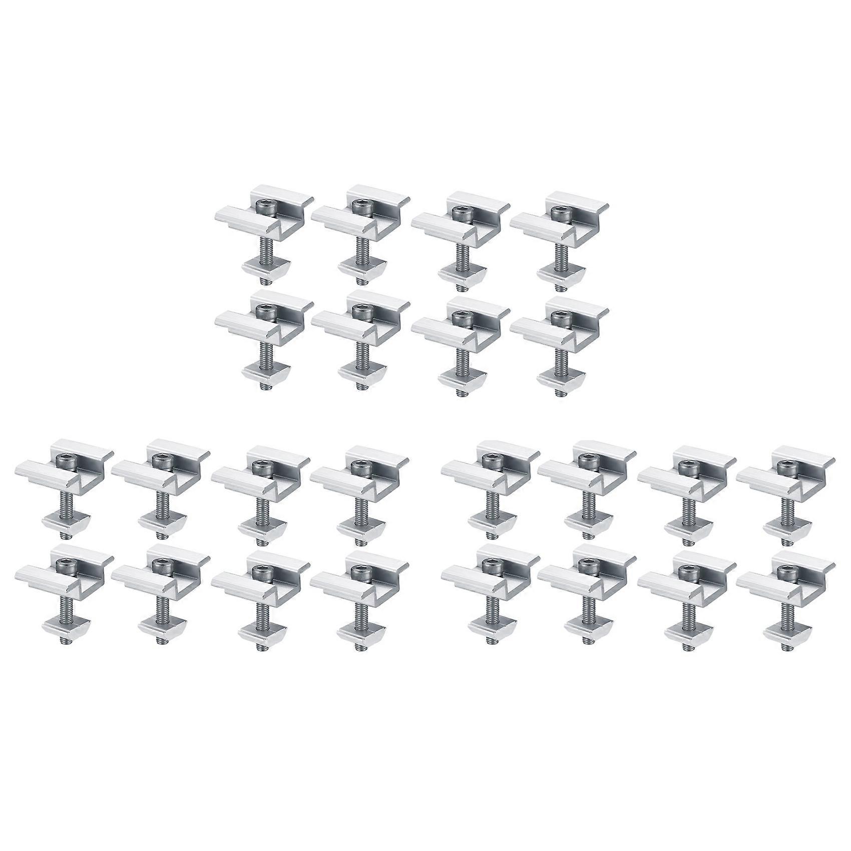 24Pack Solar Panel Mounting Brackets, Solar Panel End Clamps, Centre Clamps, for PV Solar Panel Solar Module 35mm