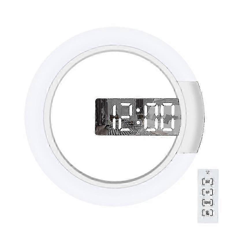 Remote Control Digital LED Wall Clock with Alarm - Creative Mirror Design for [Brand]
