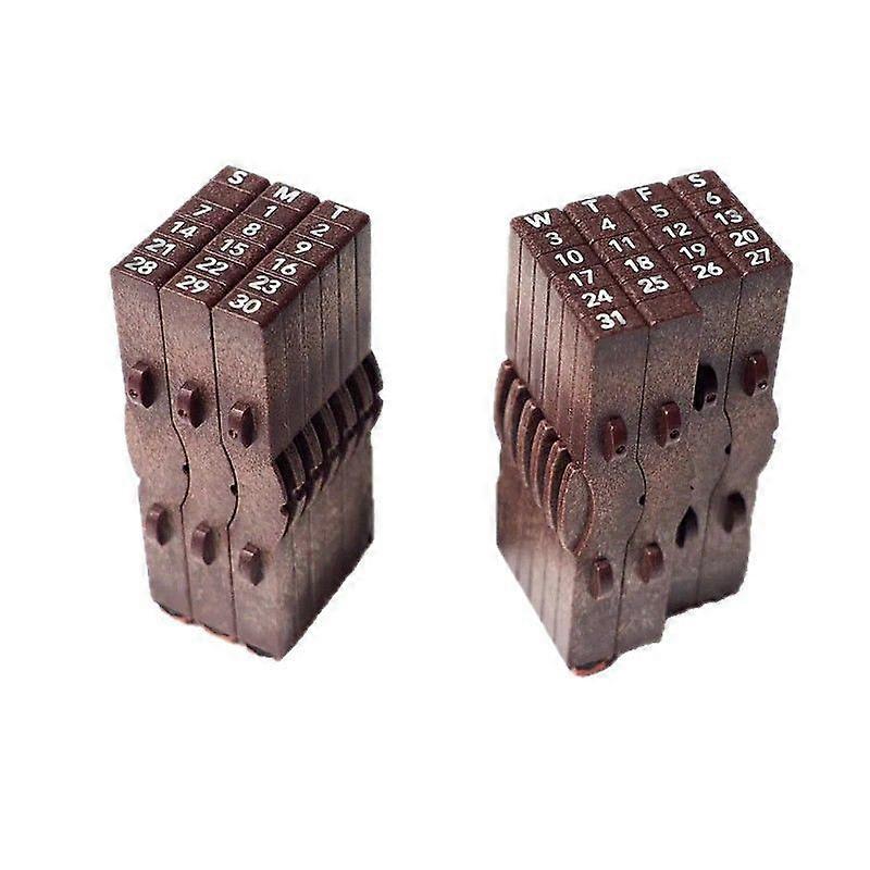 Rubber Stamp Connected Numbers Perpetual Calendar, Time Blocks Connected Calendar Stamp