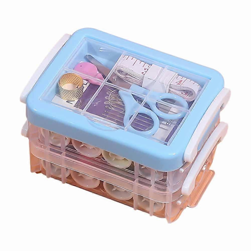 Sewing Kit Tool Storage Box Needle Thread Scissor Organizer Container , V5E0