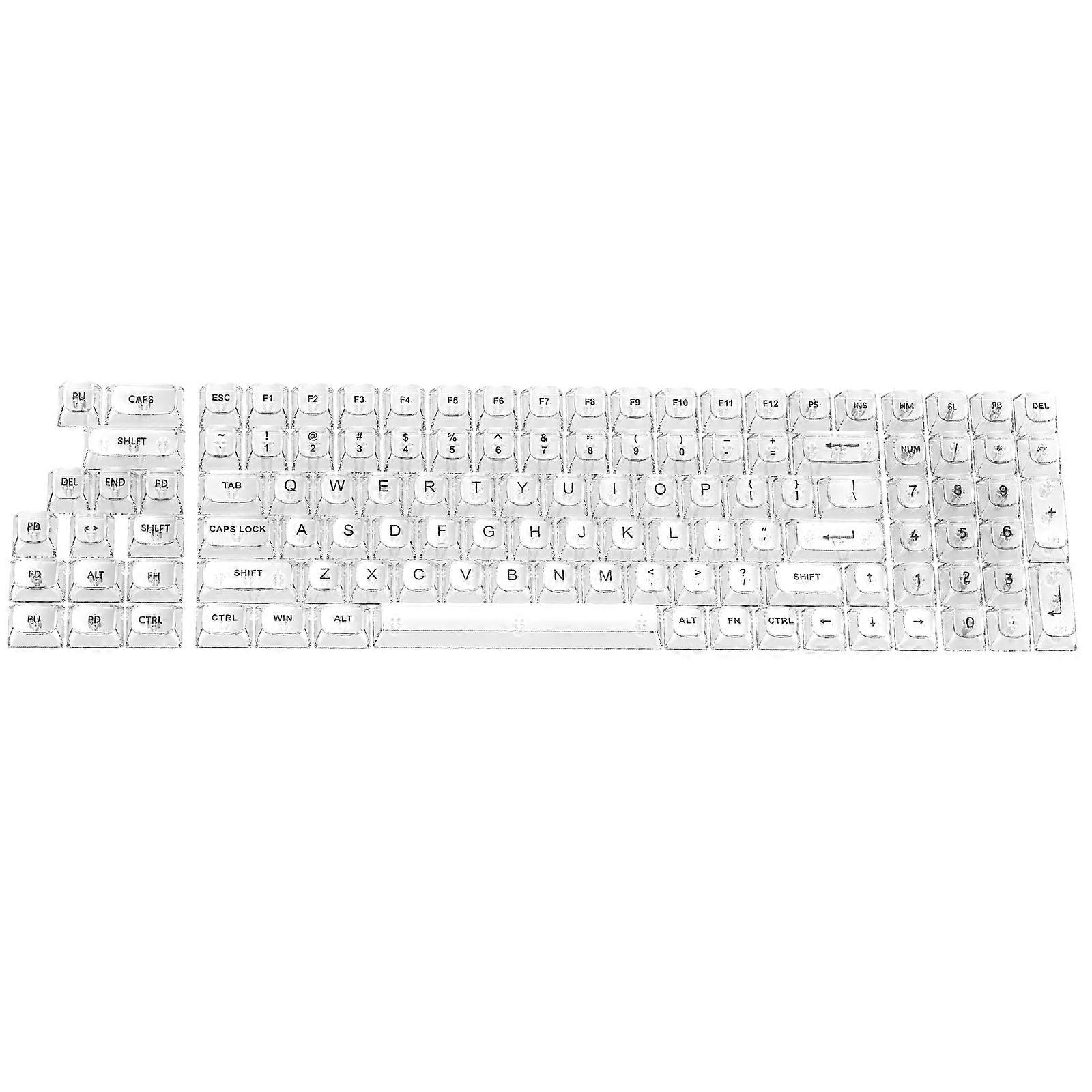 Standard Size 115Key Clear Keycaps for Easy Replacement Strong Durability for Mechanical Keyboards Comfortable Touch  transparent