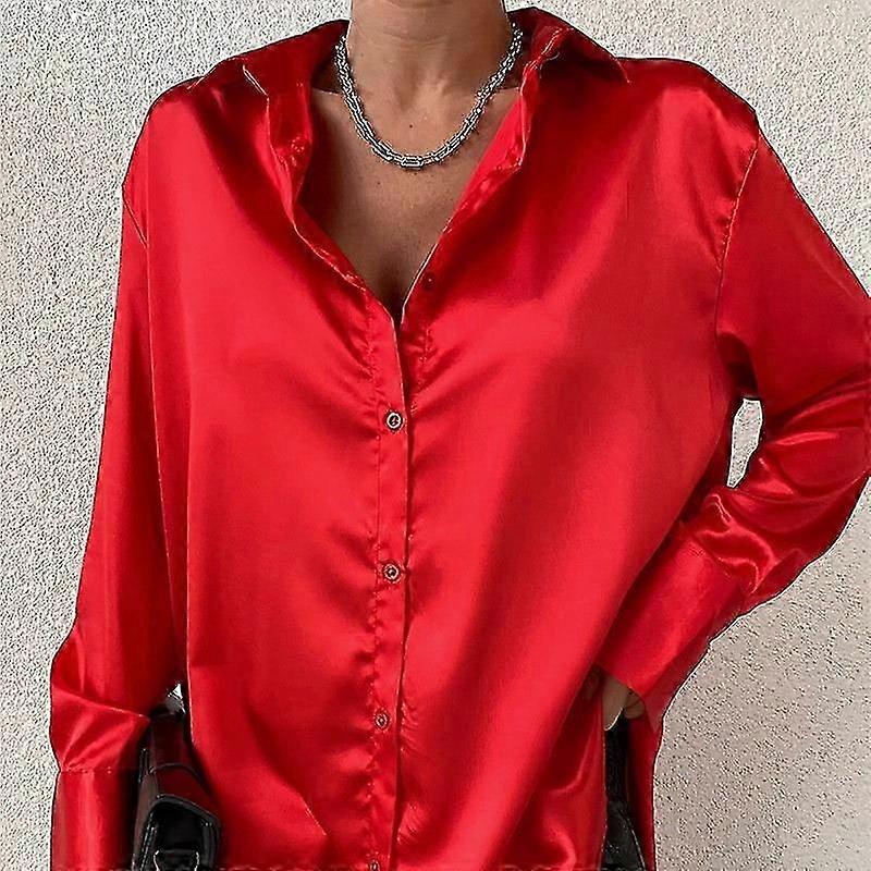 Damenbluse mit langen Ärmeln, Vintage-Seidenbluse in lässigem Blaugrün