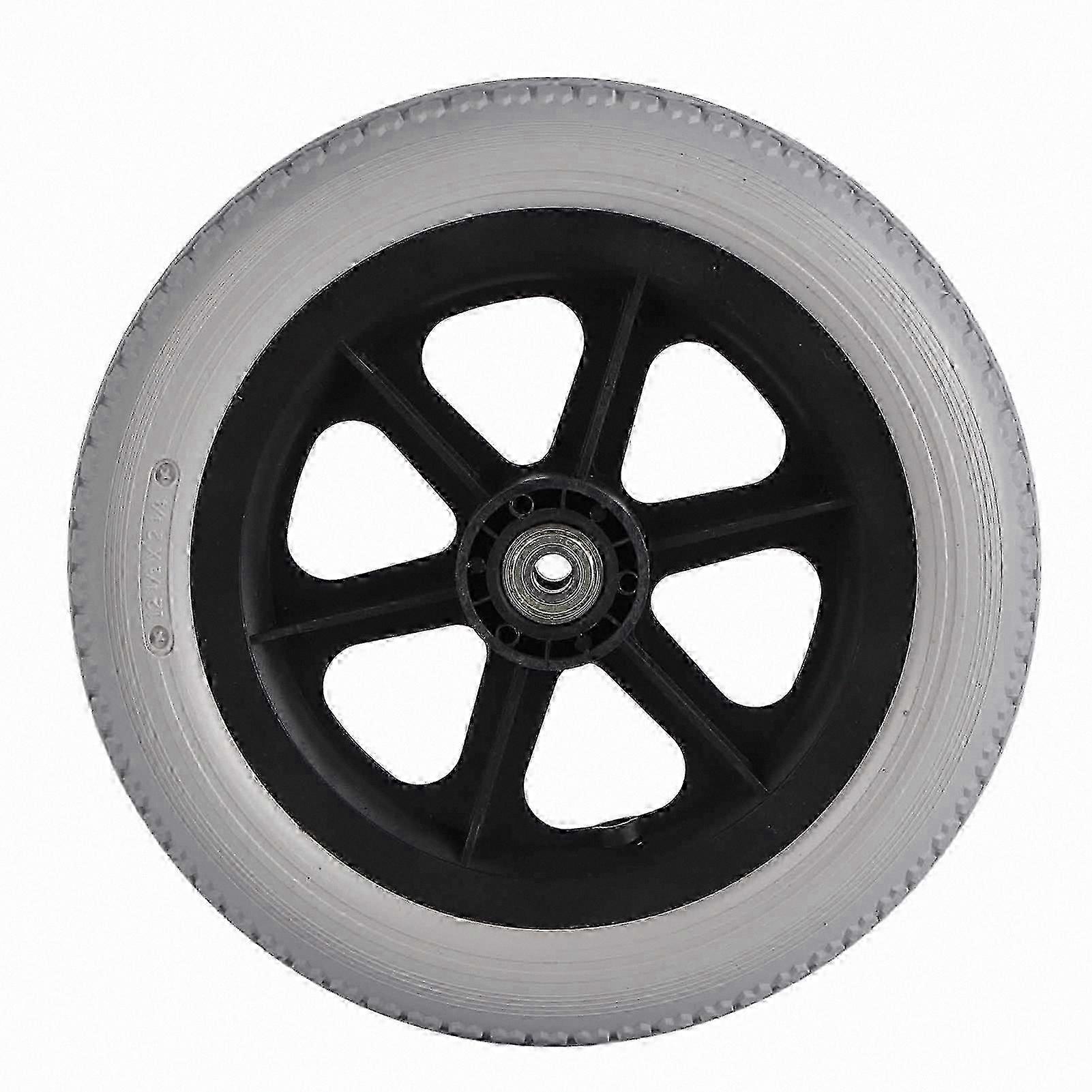12-inch Polyurethane Anti-Skid Solid Replacement Wheel for Wheelchairs, Grey, 30cm