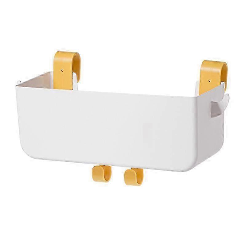 Bedside Caddy Hanging Organizer with Hooks, Shelf - White, Bedroom Storage Solution