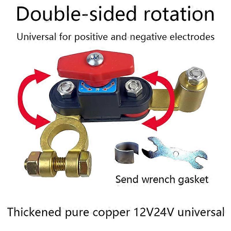 Car Double-sided rotation Battery Disconnect Switch, Positive and negative poles are universal,  Manual Automatic Protector