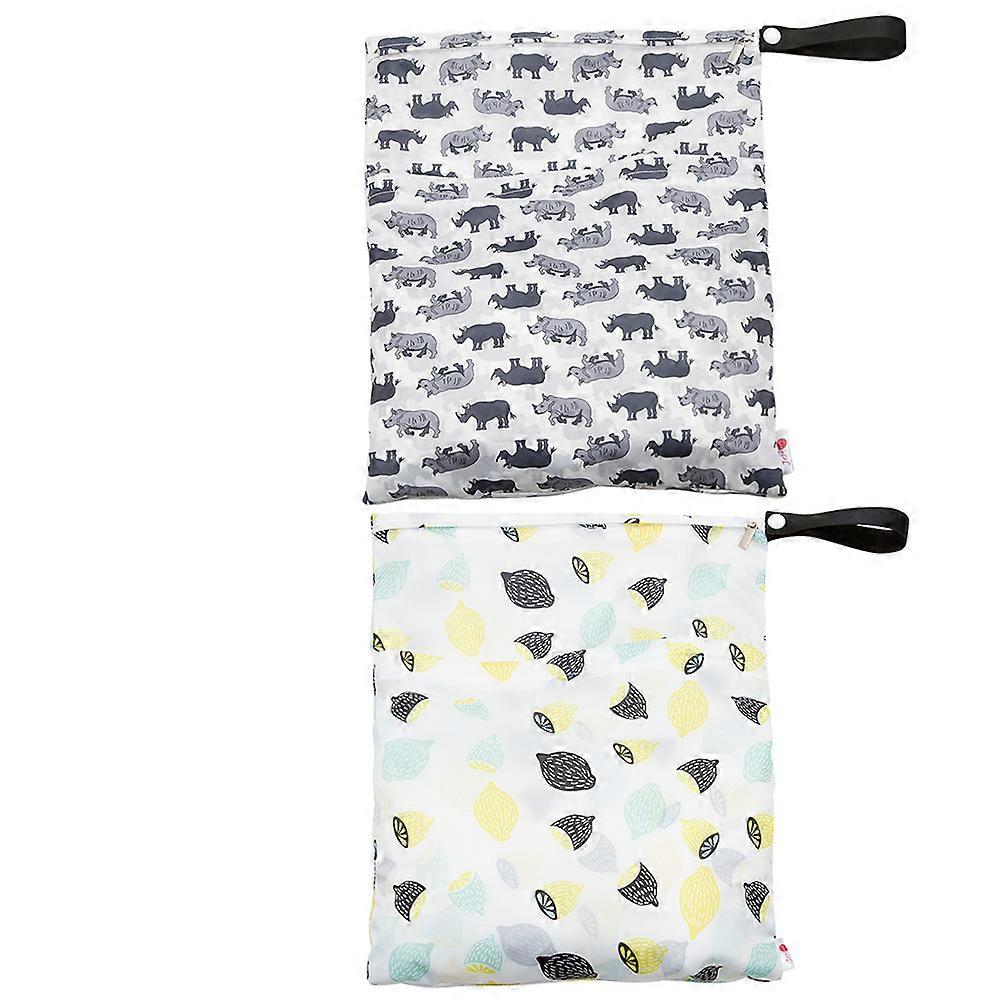 Wet Dry Bag Durable Diaper Storage Bag for Storage Use 2Pcs Assorted Colors