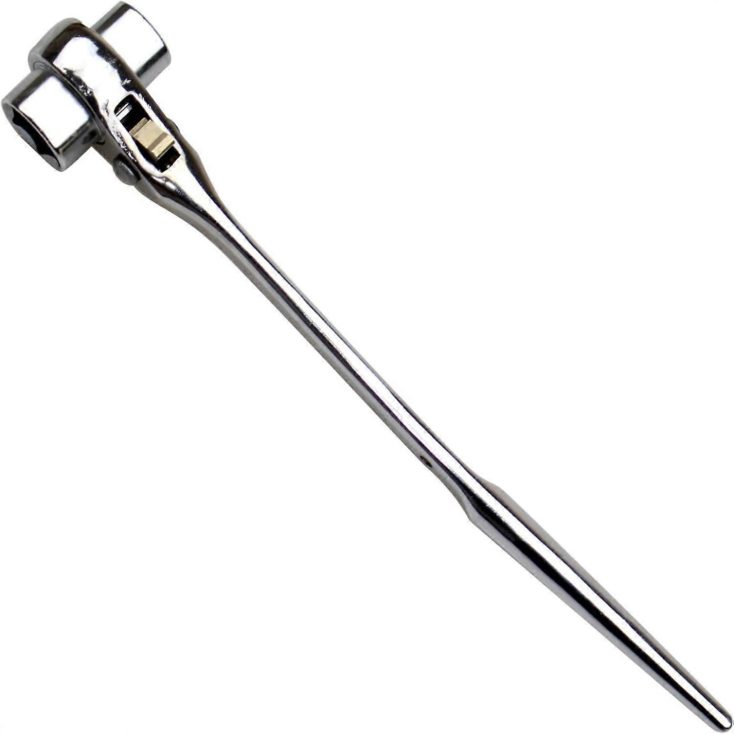 Versatile 22mm Silver Ratcheting Scaffold Podger Socket Spanner Wrench - Durable and Efficient Tool for Construction and Industr