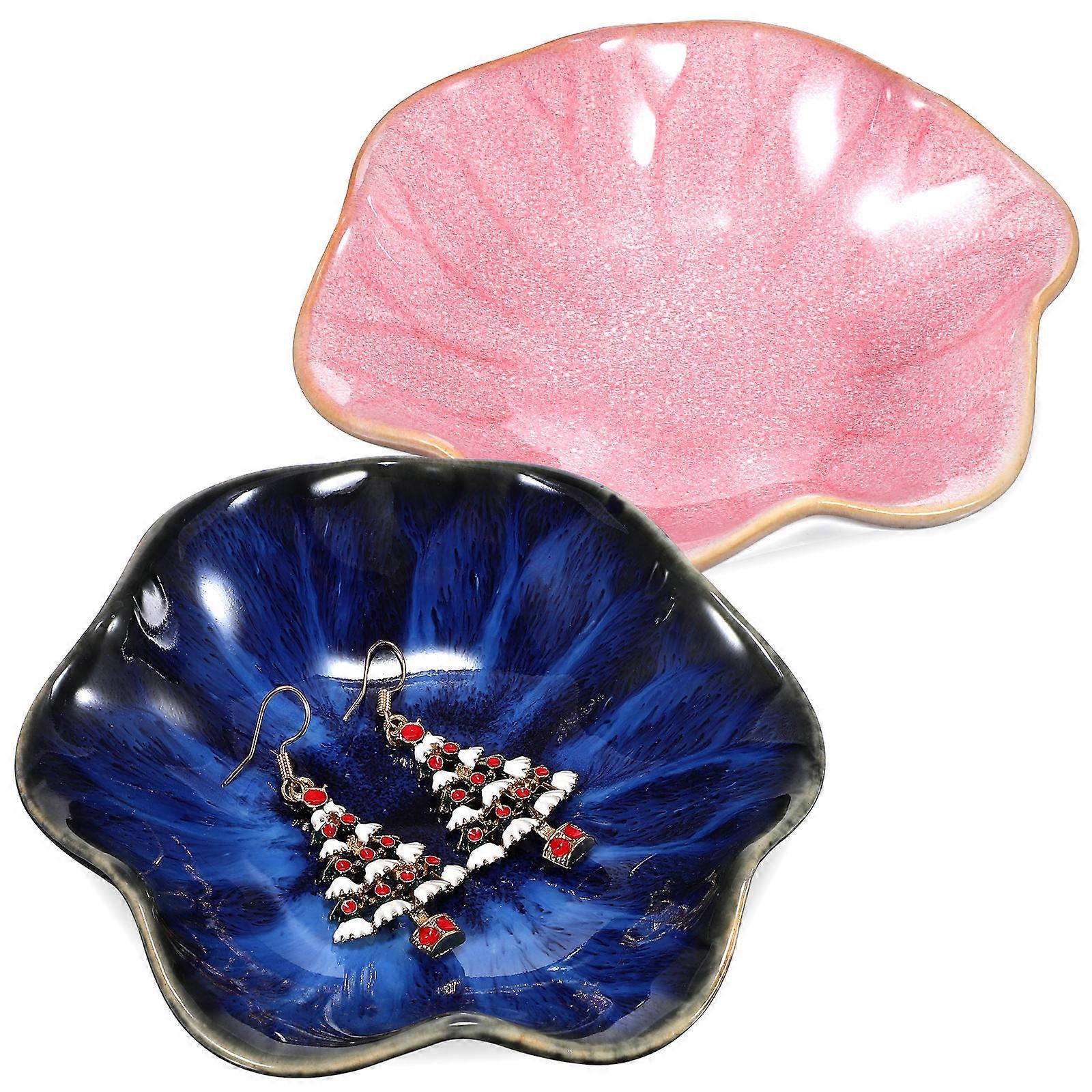 Ceramic Jewelry Dish for Storing Accessories 4Pcs Trinket Tray Assorted