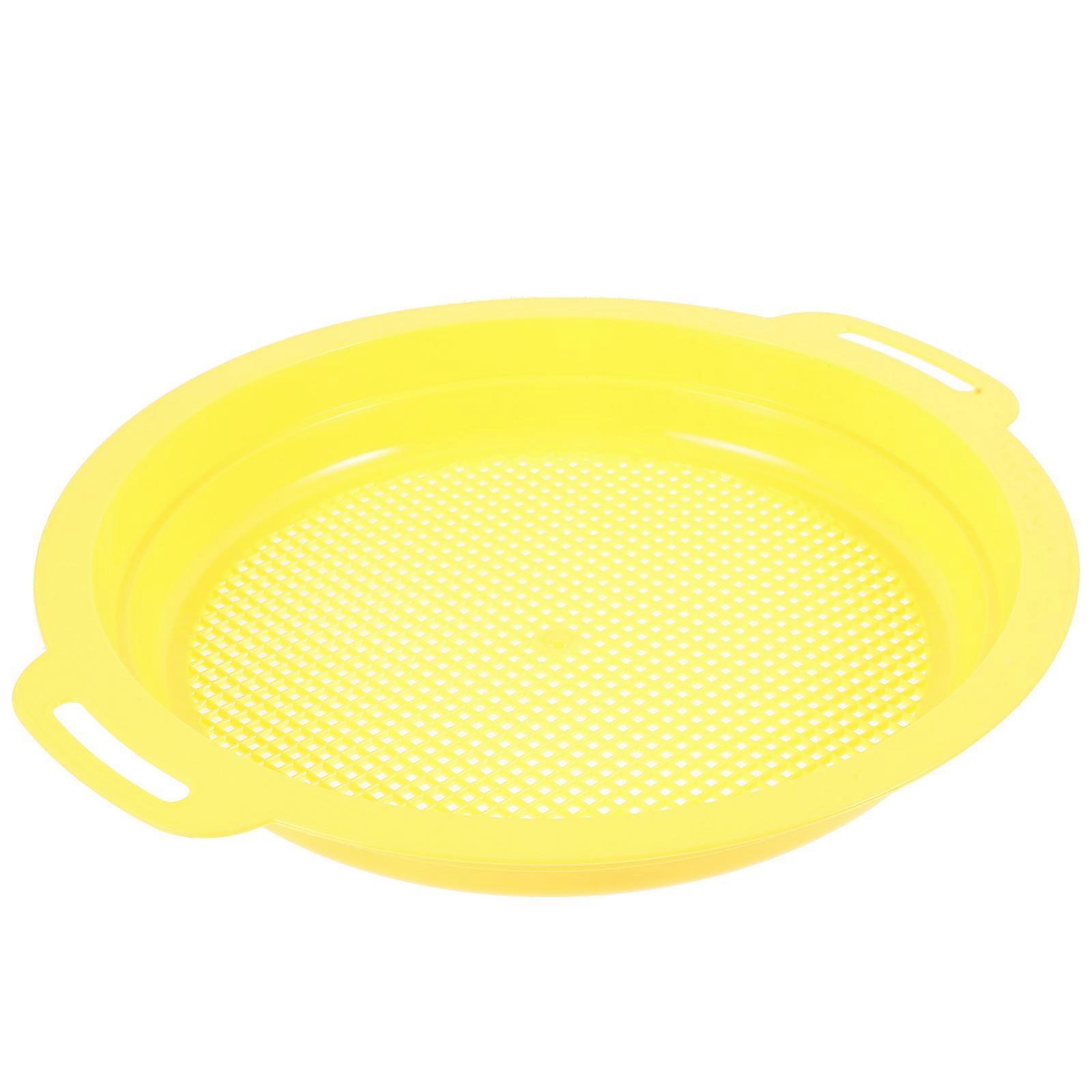 Mining Sieves Mesh Pan Round Gold Miners Plastic Yellow for Sand Sifting 1 Set