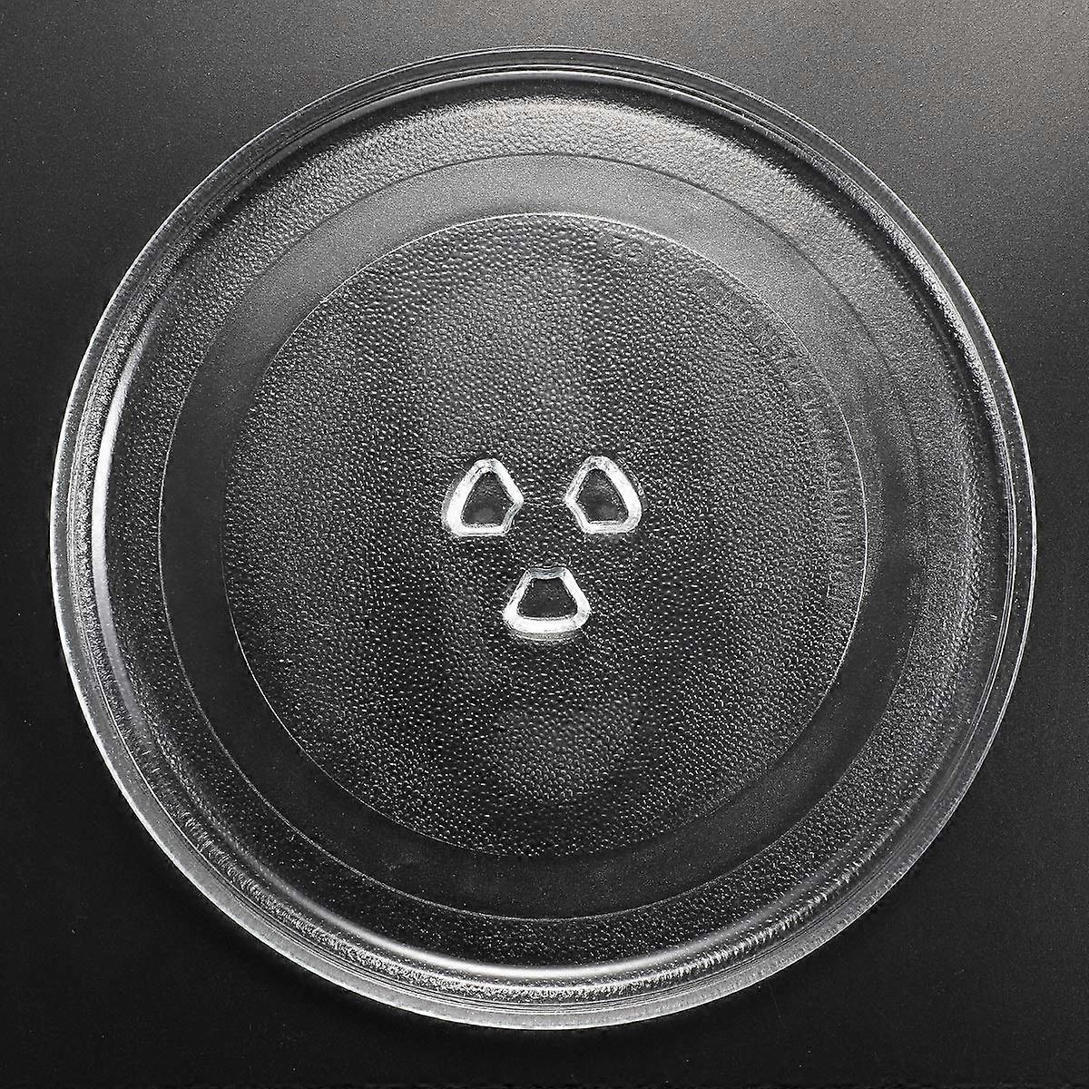 Microwave Turntable Plate 9.6in 24.5cm Glass Tray with Y Coupler for Even Heating in Compact Microwaves