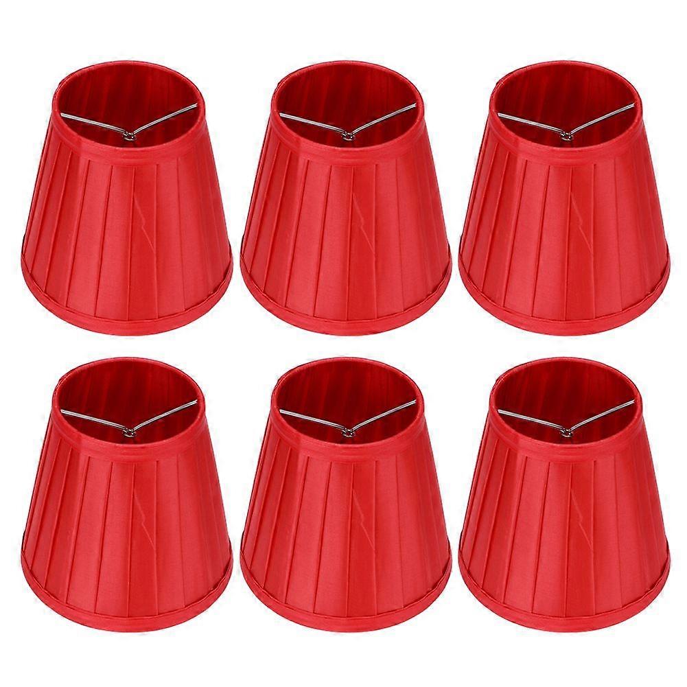 6pcs Lampshade Replacement for E14 Bulb Interface Wall Light Ceiling Light Cover Shade Red