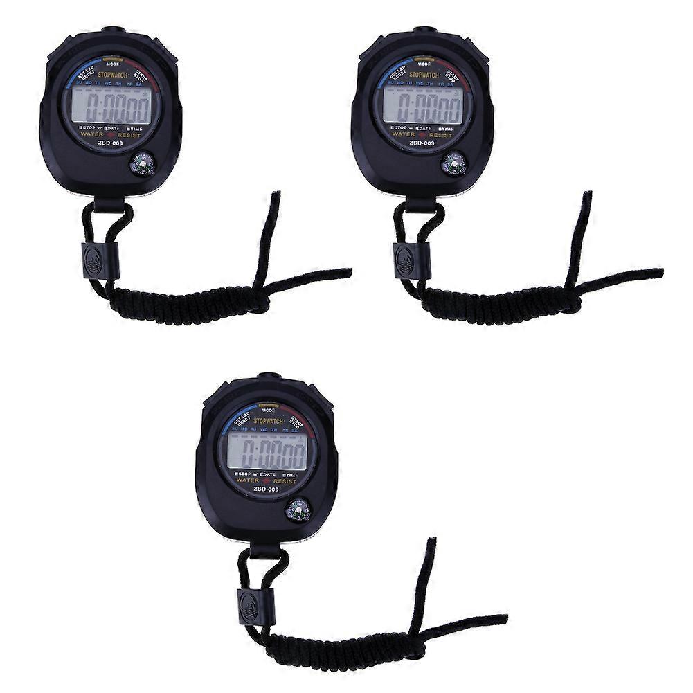 Multi-Function Electronic Stopwatch Handheld Chronometer Waterproof Pocket Stopwatch Stop Watch Timer LCD Display for Match