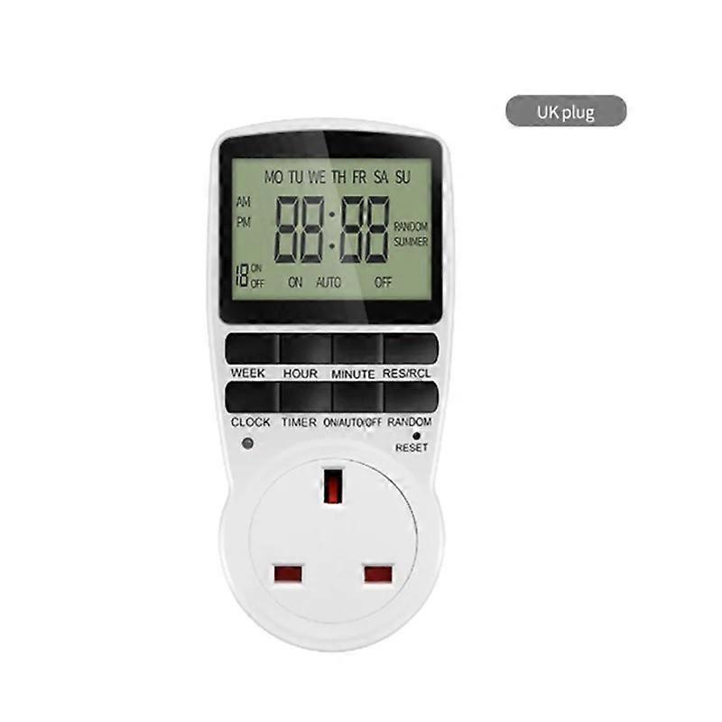 Electronic Digital Timer Kitchen Timer Socket Outlet 230V 110V 12/24 Hour Cyclic Outlet Programmable Timing EU FR com UK AU Plug