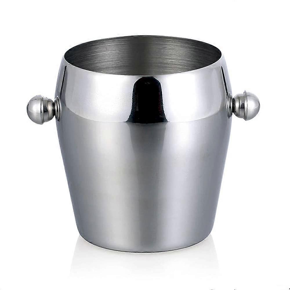 Stainless Steel Hammered Ice Bucket 2L with AntiSlip Base and Polished Champagne Wine Chiller