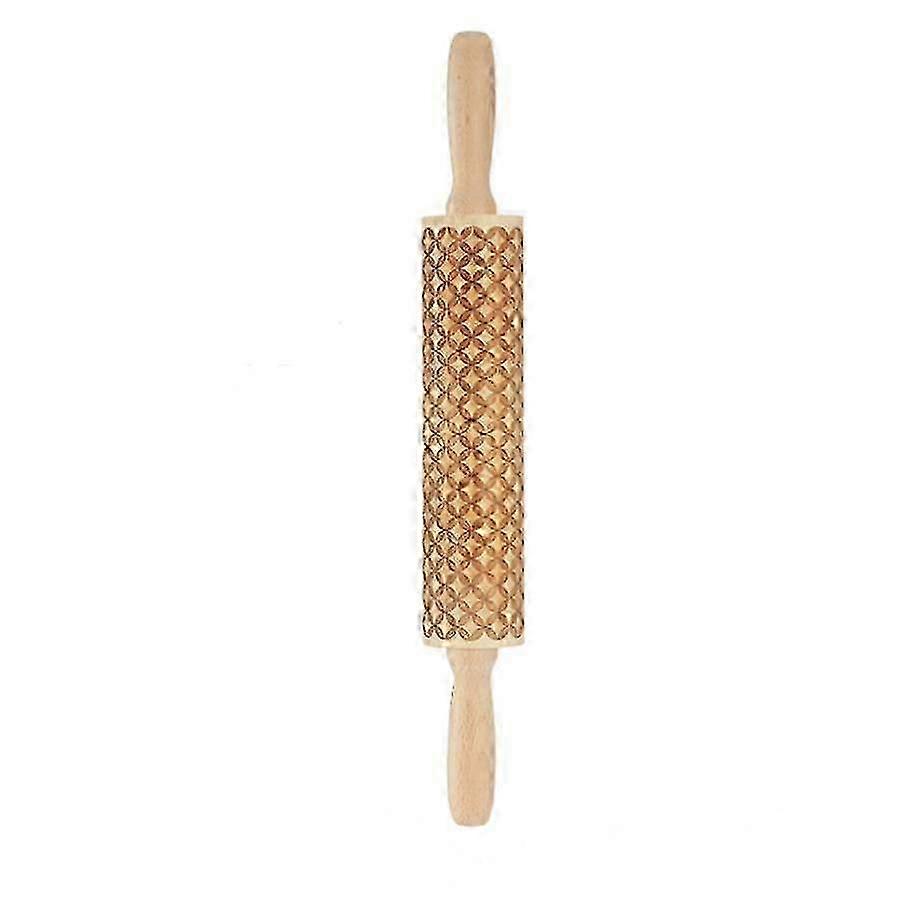 Carved rolling pin with Christmas print roll dough baking tools Plaid