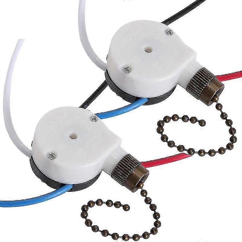 2 PCS Fan Light Switch ZE-208S 3 Speed 4 Wire Ceiling Fan Switch Replacement Part Speed ControlPull