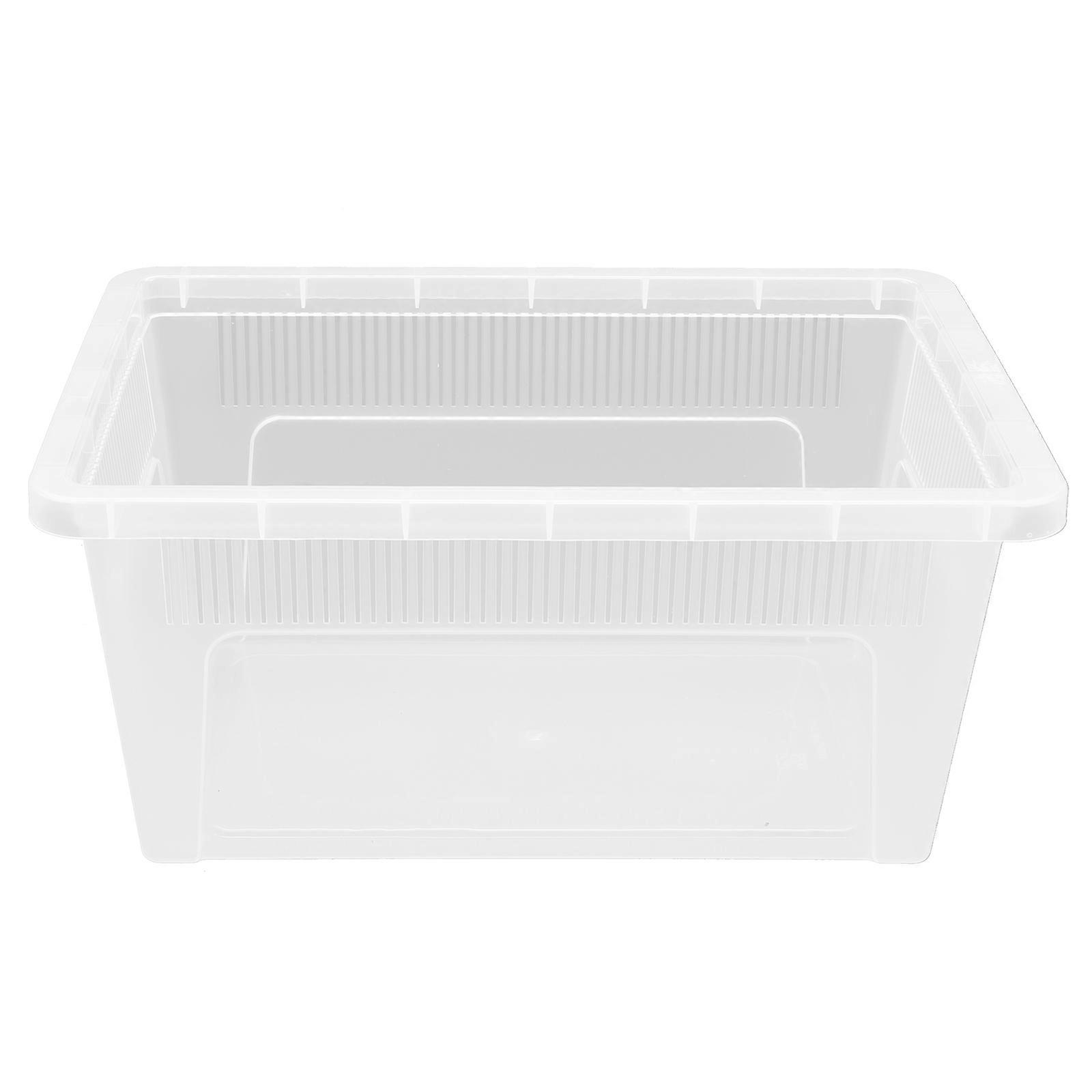 Reptile Feeding Box PVC Enclosure for Storage Use 5Pcs White Clear Design