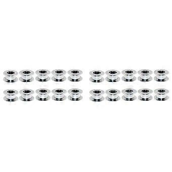 GT2 20 Zahnlose Bohrung 5mm Aluminium Zahnriemen-Umlenkrolle für 3D-Drucker 6mm Breite Zahnriemen (20er-Packung)