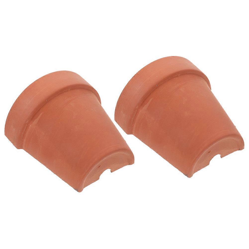 Turtle Hideout Pottery Clay Habitat for Small Reptiles 2Pcs Pack