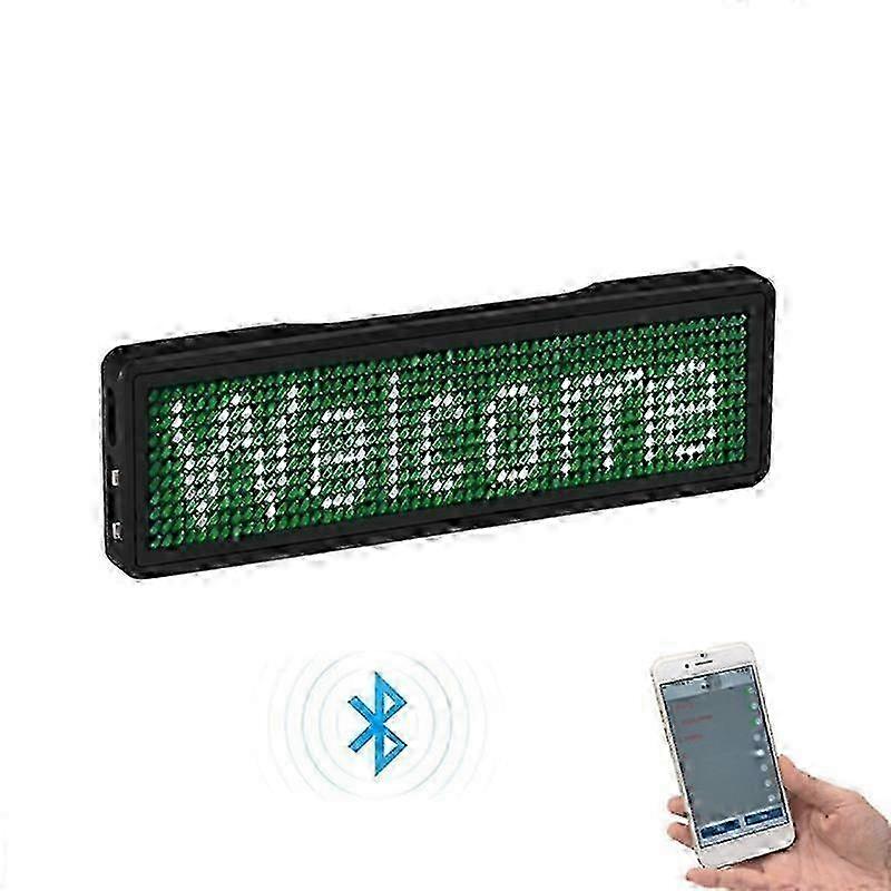 Bluetooth LED Name Badge Rechargeable Light Sign DIY Programmable Scrolling Message Board Display LE
