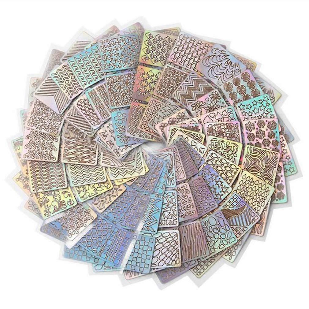 24 Sheets Nail Art Stencils and Vinyl Stickers Set for DIY Manicure with Multiple Pattern Options